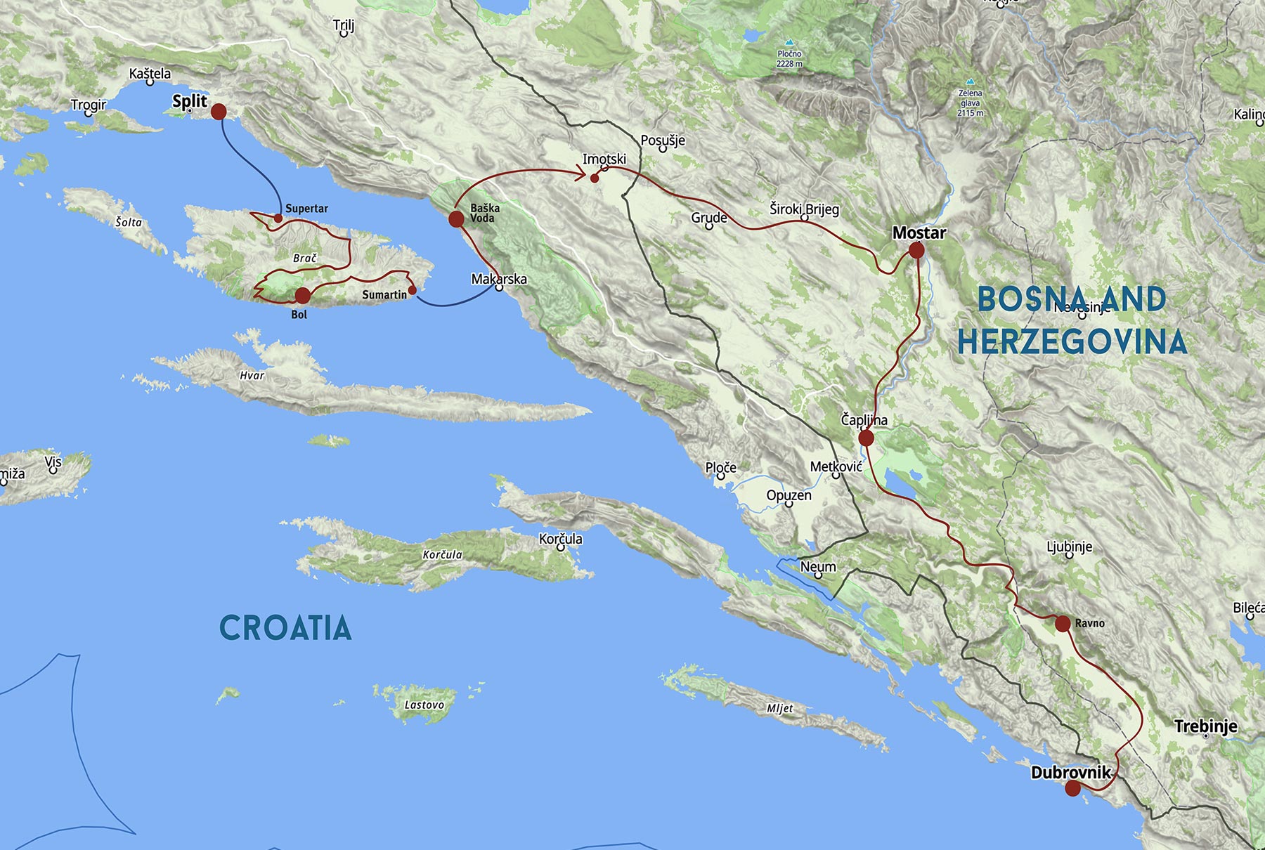 croatia cycling to mostar and dubrovnik